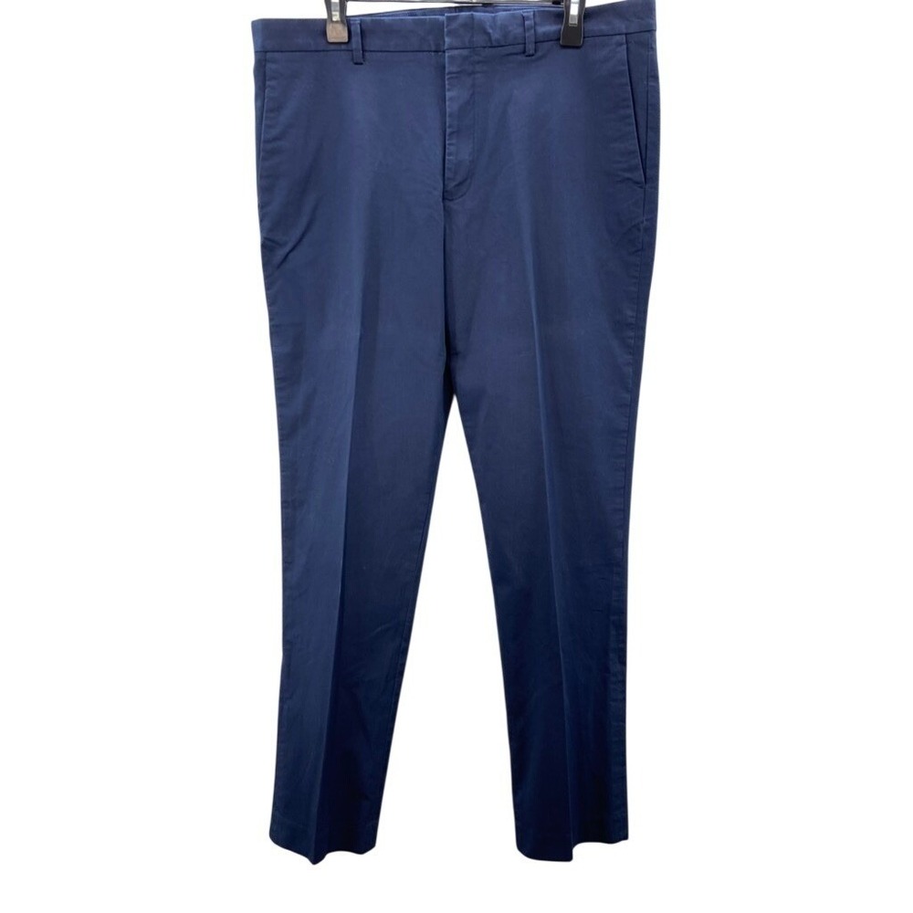 J by J. Crew Chino Pants Mens 36x34‎ Blue Thompson Stretch Flat Front Trousers